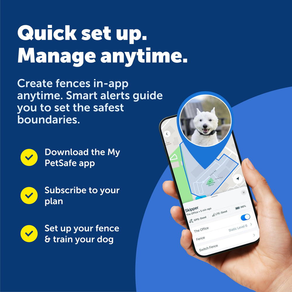Zona de roaming personalizable con Guardian GPS 2.0 para mayor libertad.