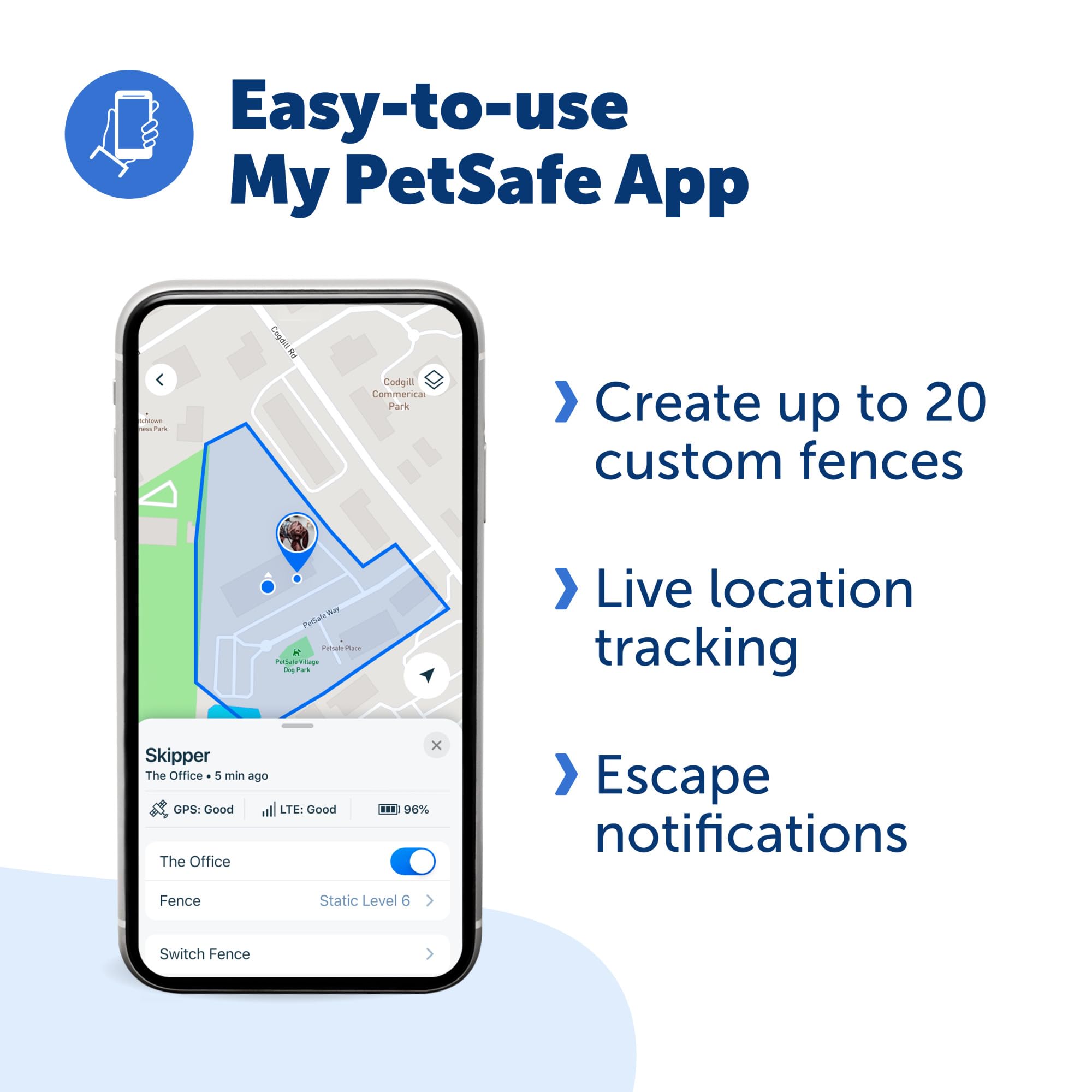PetSafe Guardian GPS Collar batería de larga duración para días activos