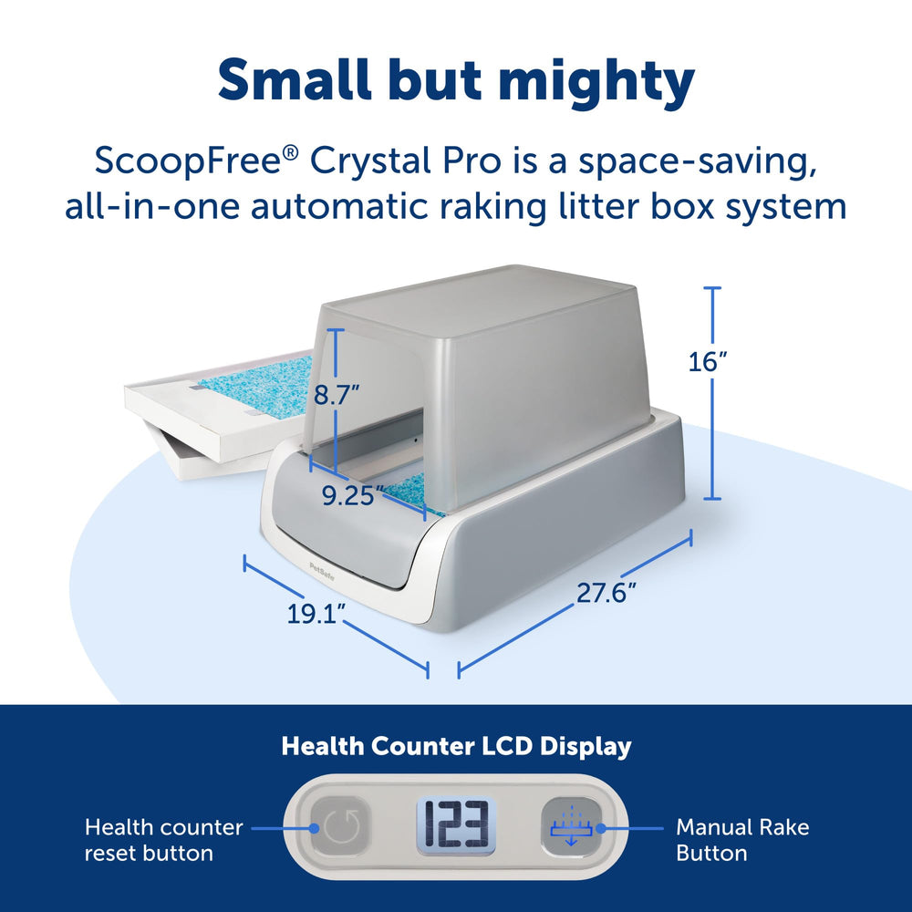 PetSafe Legacy ScoopFree Crystal Pro, bandeja desechable para cambios higiénicos rápidos.
