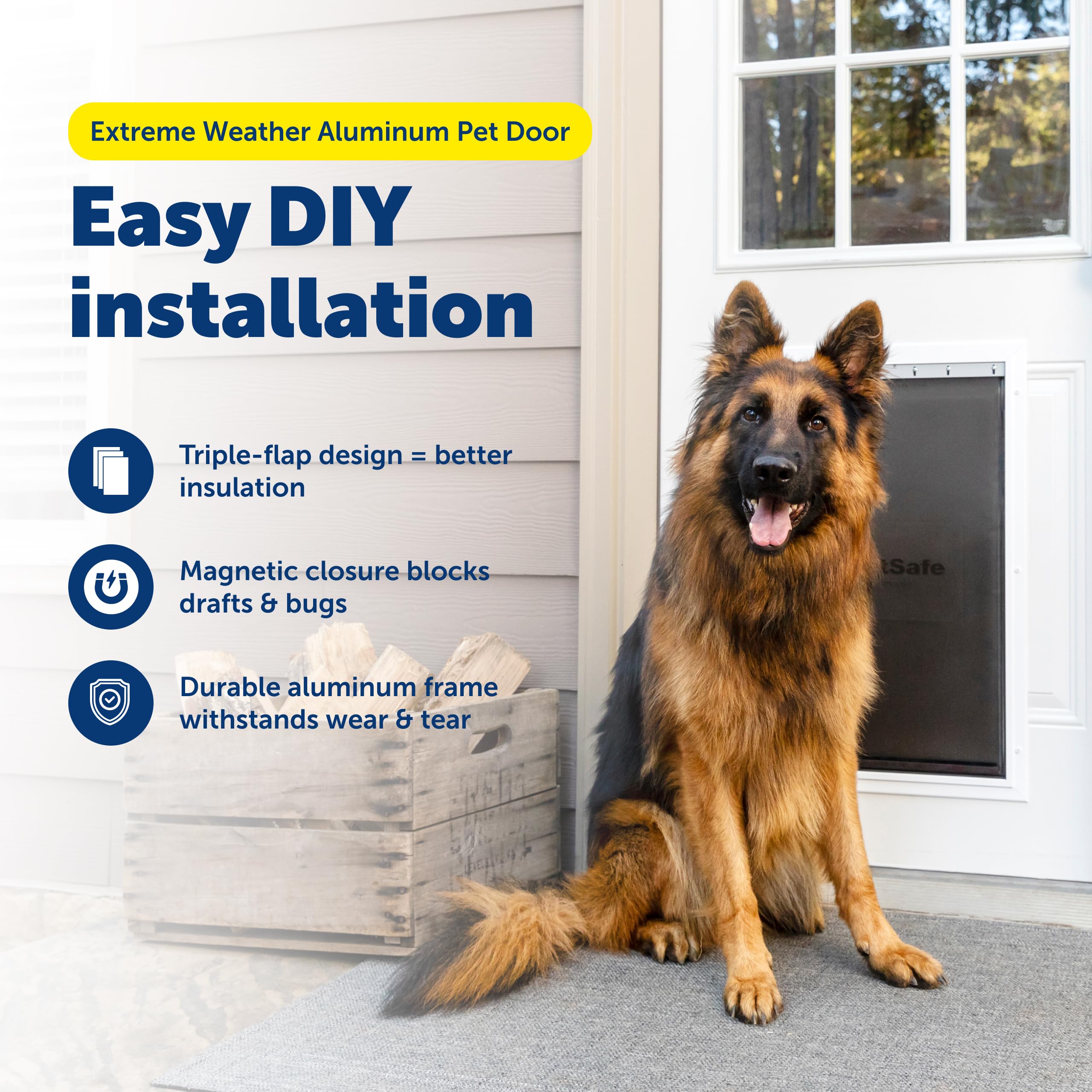 PetSafe puerta de aluminio exterior, diseño resistente para uso diario