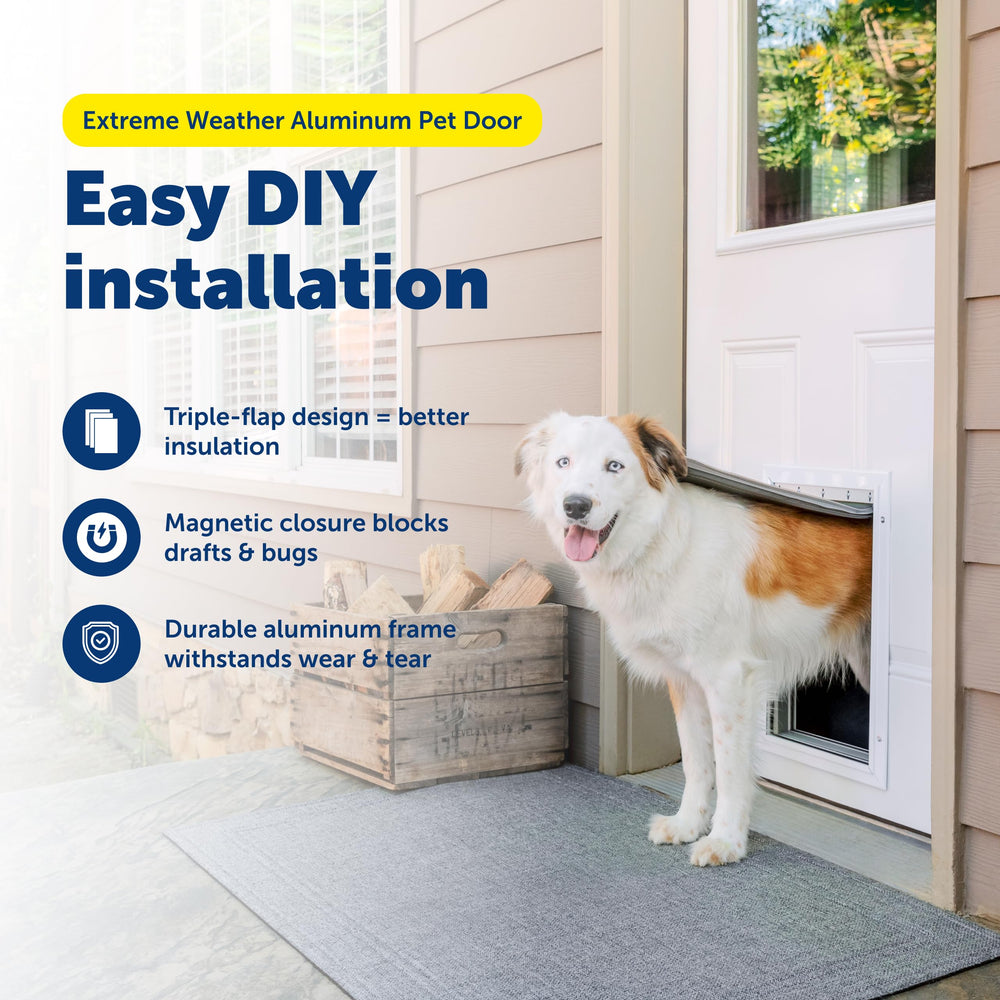 PetSafe Puerta de Aluminio con cierre deslizante para control de acceso.