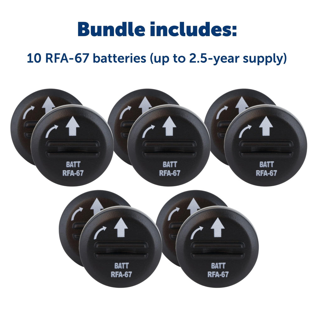 PetSafe RFA-67 baterías 6V, durabilidad de 1-3 meses según uso.