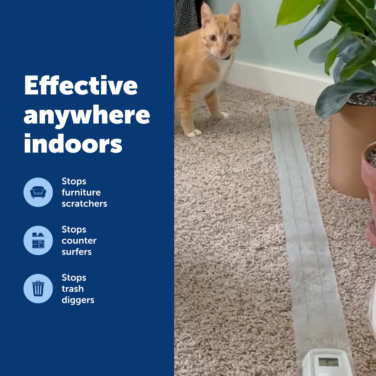 PetSafe ScatMat operación con batería para uso portátil.