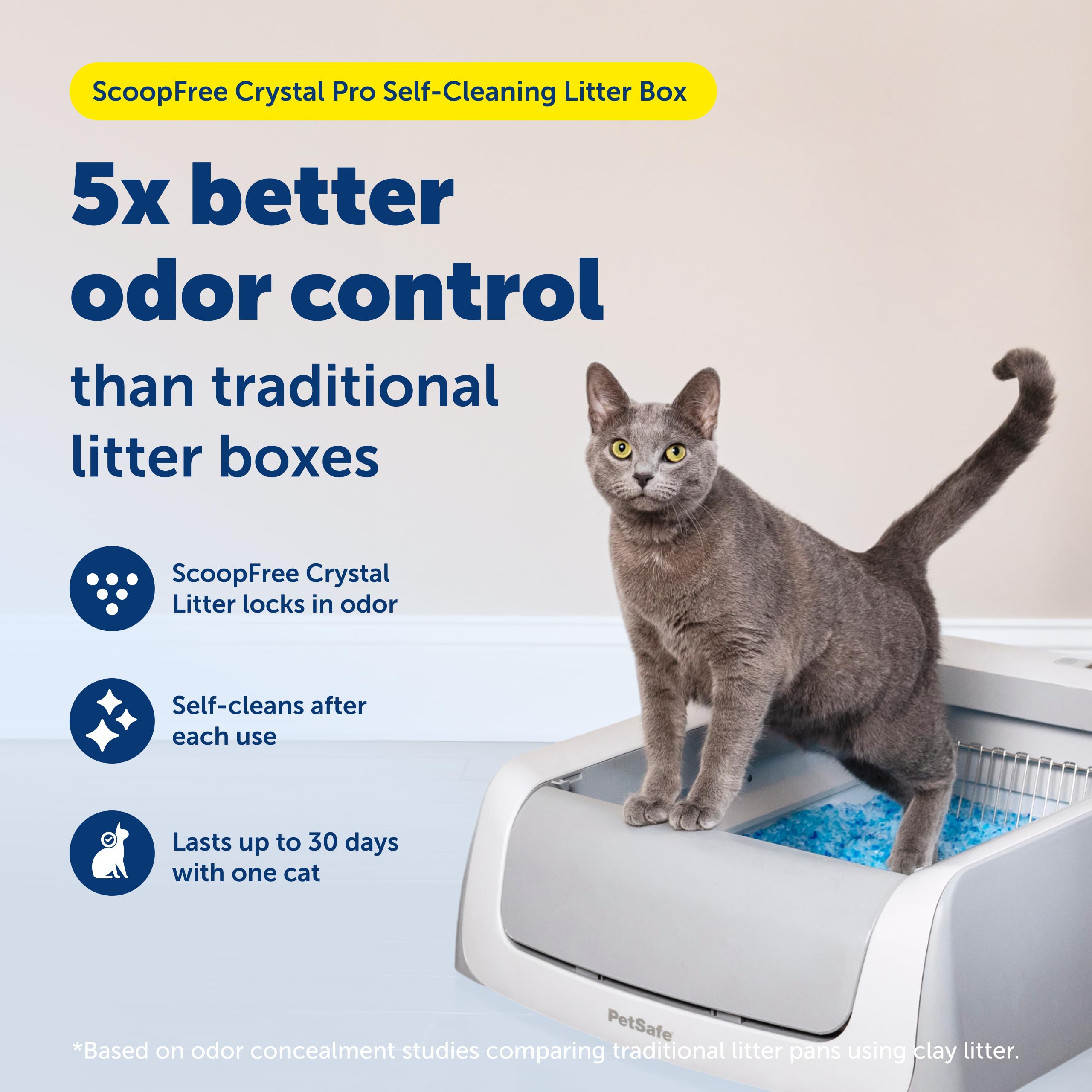 PetSafe ScoopFree Crystal Pro Legacy: sensores de movimiento para limpieza sin esfuerzo