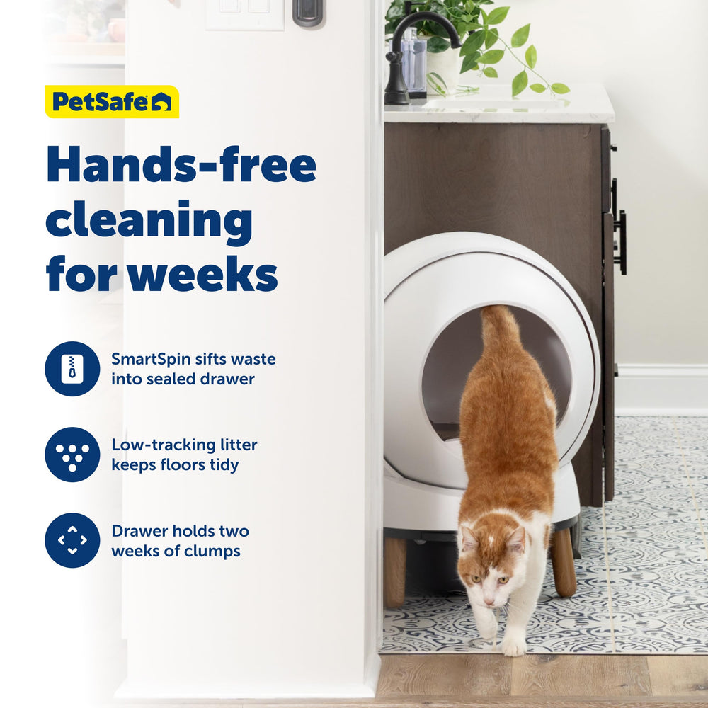 PetSafe ScoopFree SmartSpin utiliza un cajón de desechos hermético para mantener la higiene