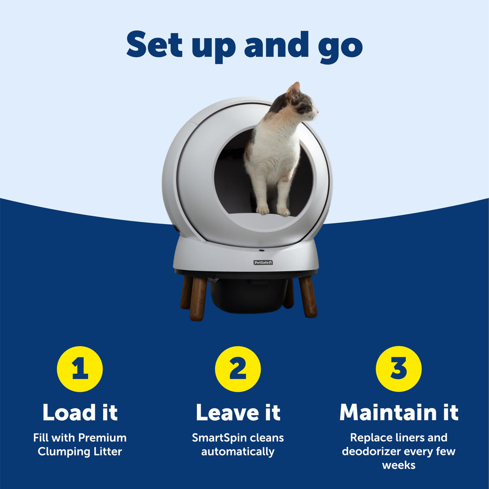 PetSafe ScoopFree SmartSpin desodorizante integrado para reducir olores entre limpiezas