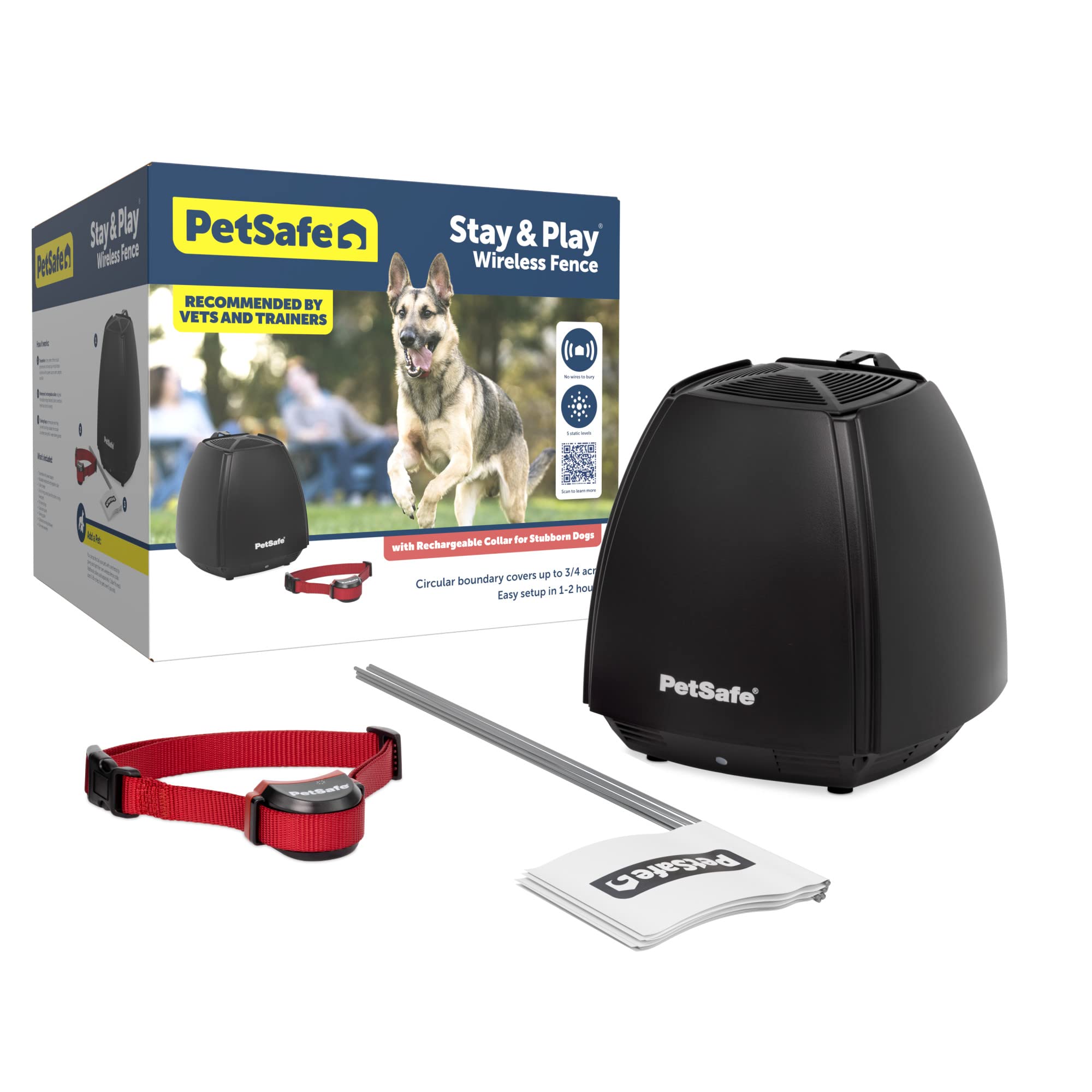 PetSafe Stay & Play: transmisor inalámbrico para delimitar perímetro sin zanjas.