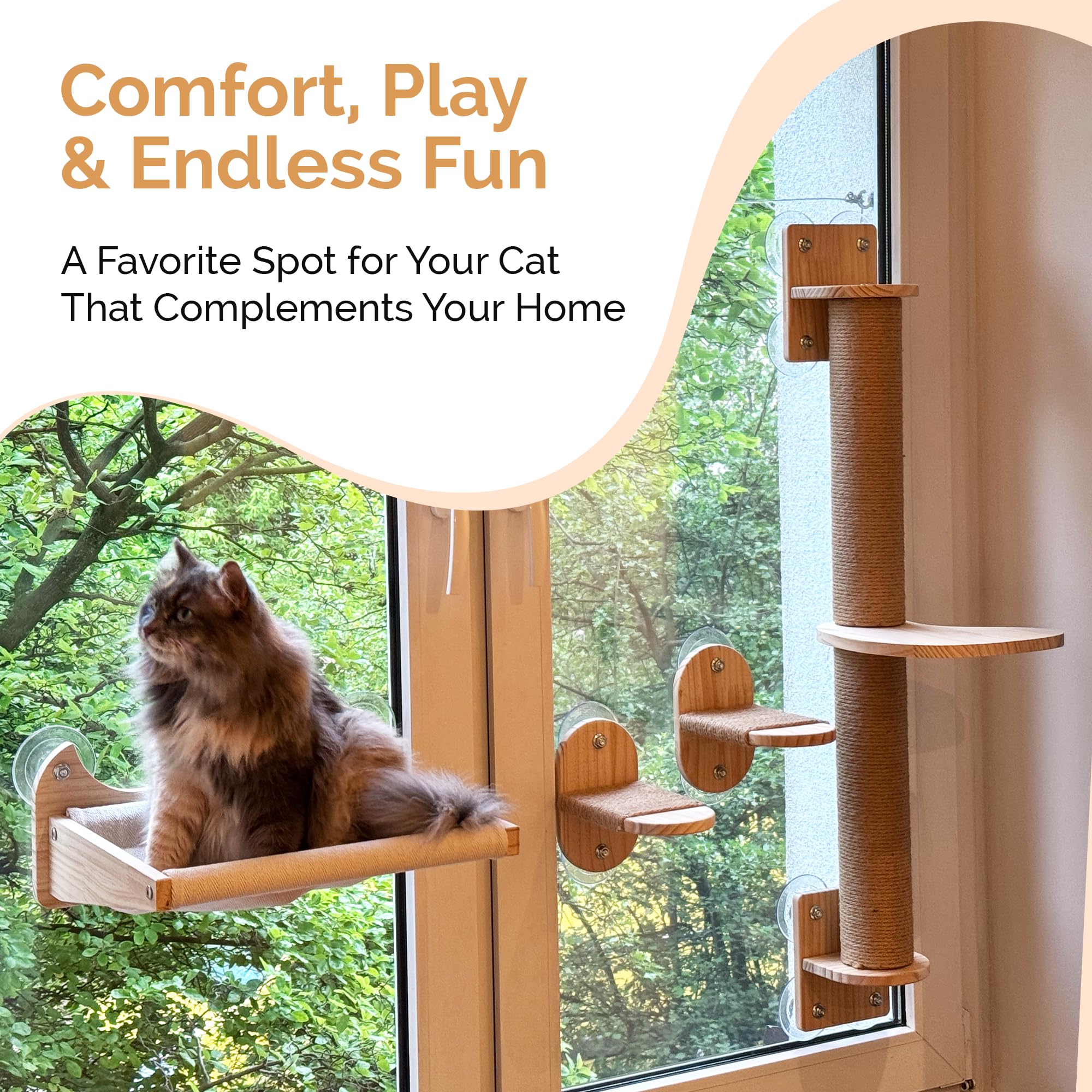 Pet Savvy estante de pared junto a la ventana para juego y observación
