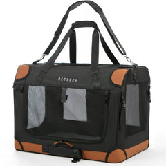 Transportadora extra grande para gatos de Petseek con cierre seguro para viajar.