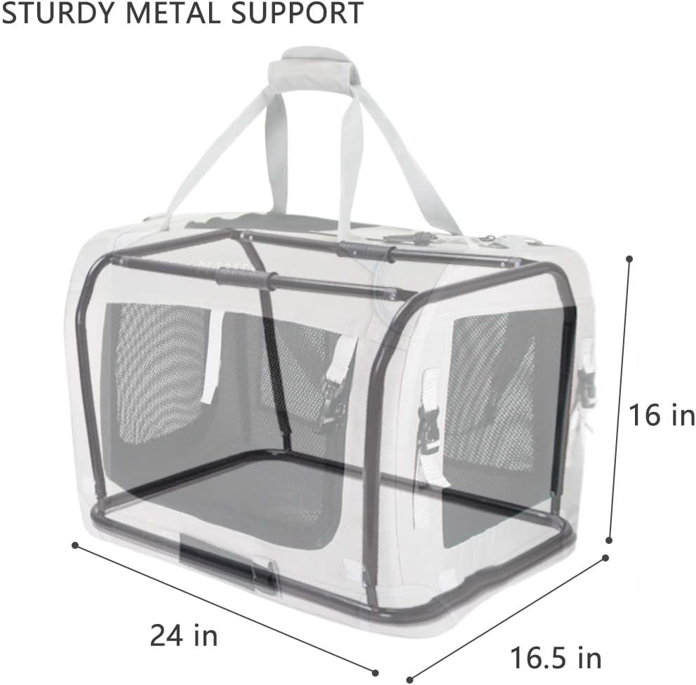 Petseek transportín extragrande con marco de metal resistente para mayor seguridad.