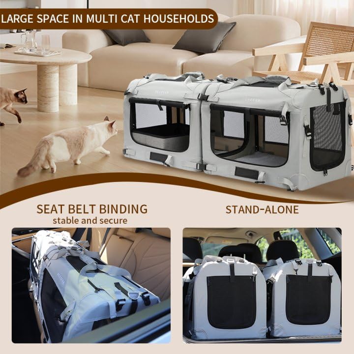 Petseek con anillos de enganche para cinturón, seguridad en coche.