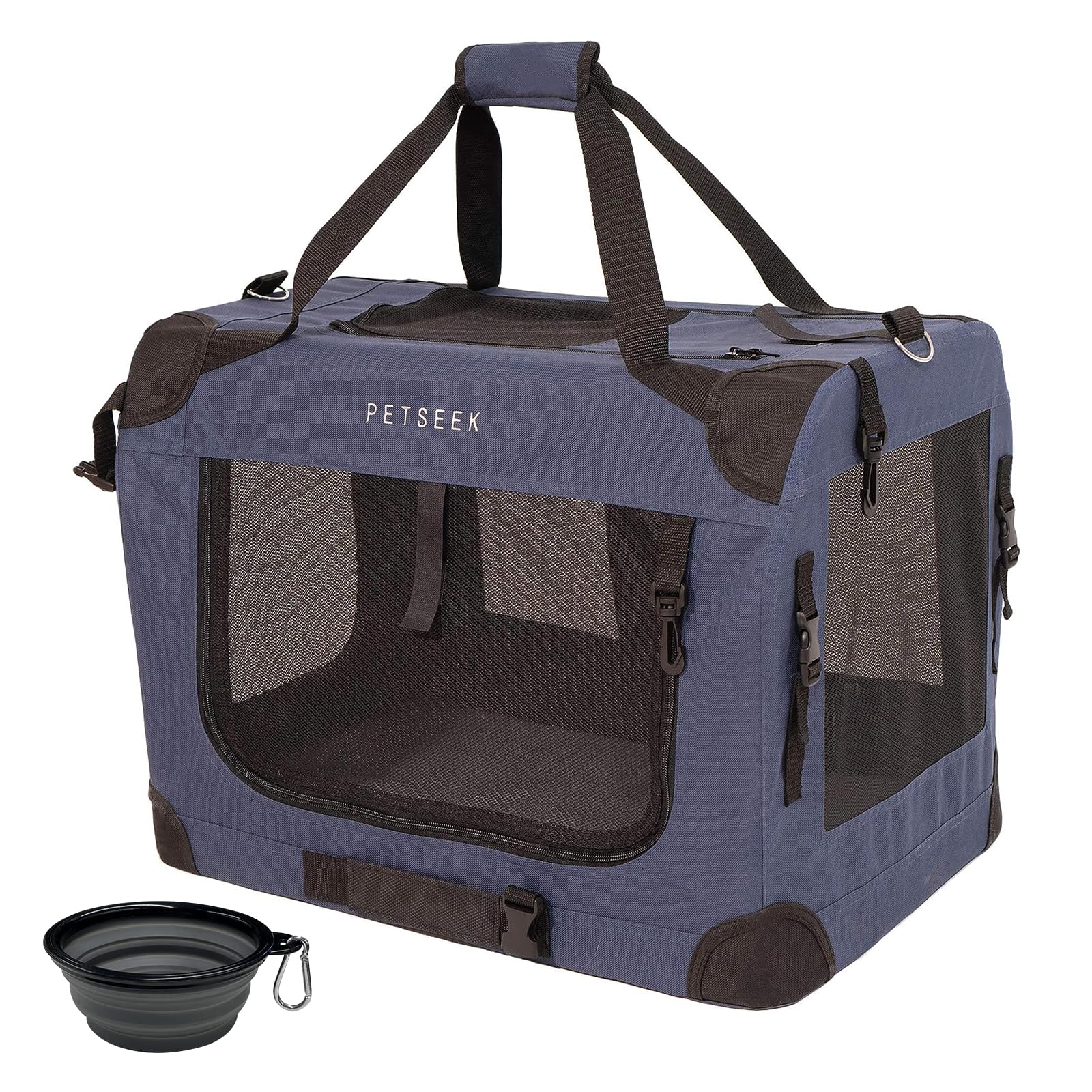 Petseek transportín extragrande para gatos, entrada superior para acceso cómodo.