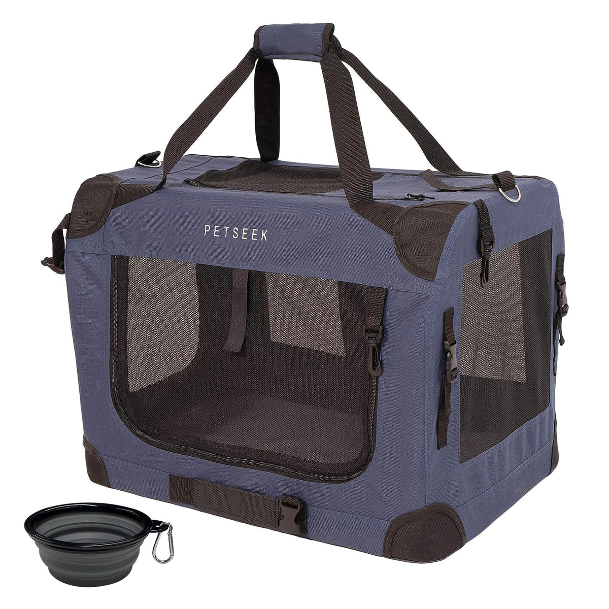 Petseek transportín extragrande para gatos, entrada superior para acceso cómodo.