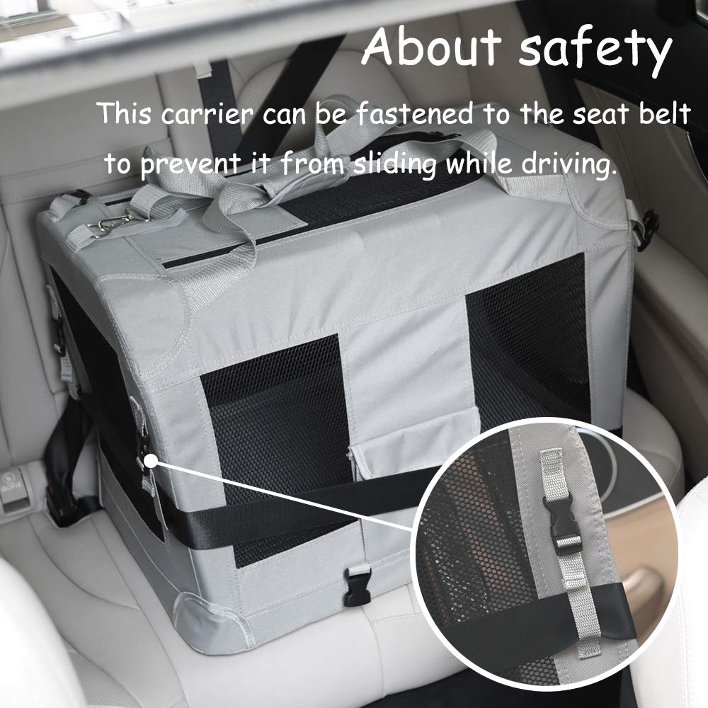 Petseek transportín extragrande con estructura de acero plegable para guardarlo.