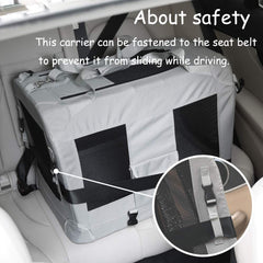 Petseek transportín extragrande con estructura de acero plegable para guardarlo.