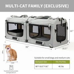 Petseek transporte gatos, tejido aireado para excelente ventilación.
