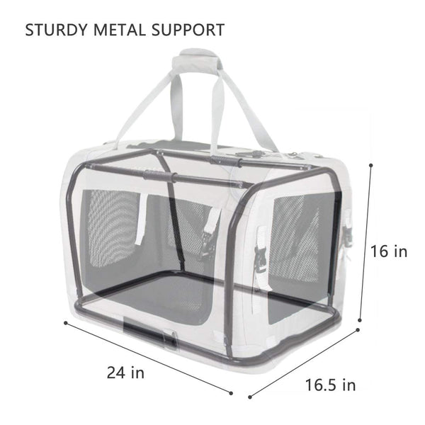Petseek transportín extragrande con malla para buena ventilación.