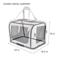 Petseek transportín extragrande con malla para buena ventilación.