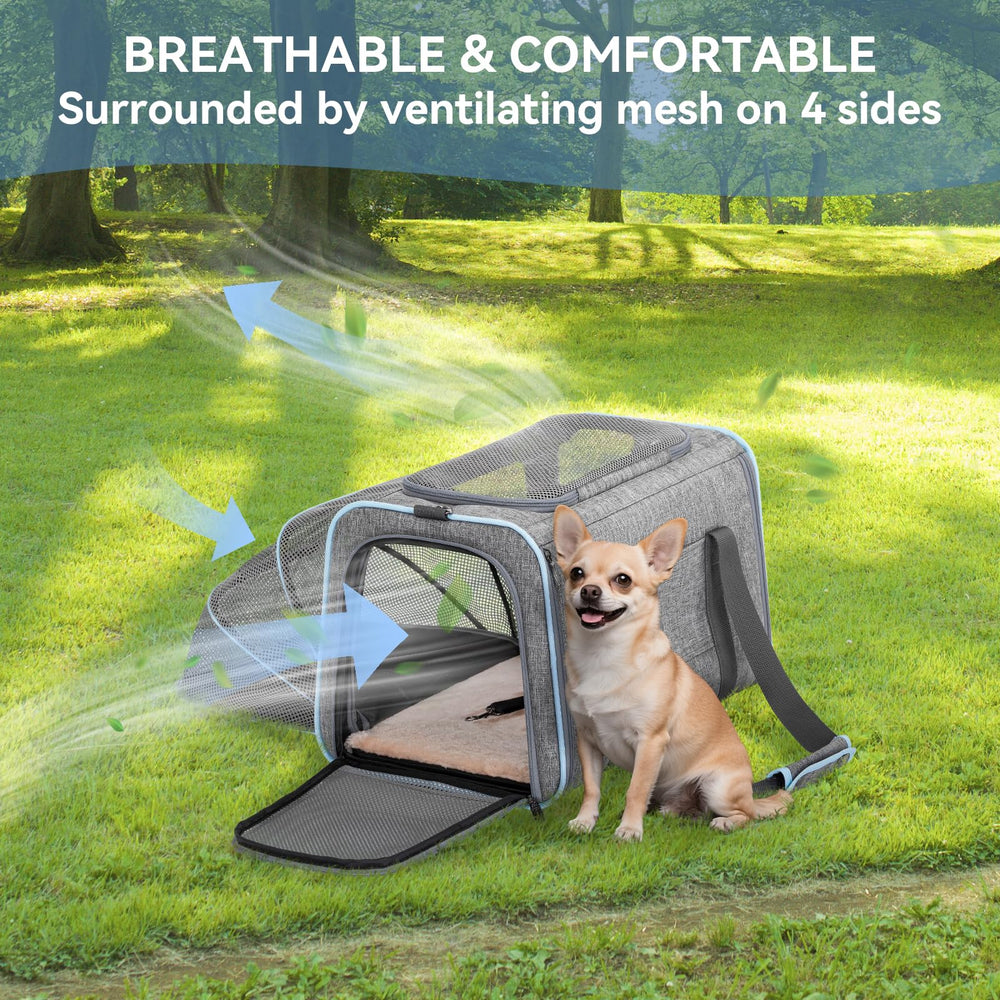 Petsfit transportín aprobado por aerolíneas para viajes sin complicaciones.