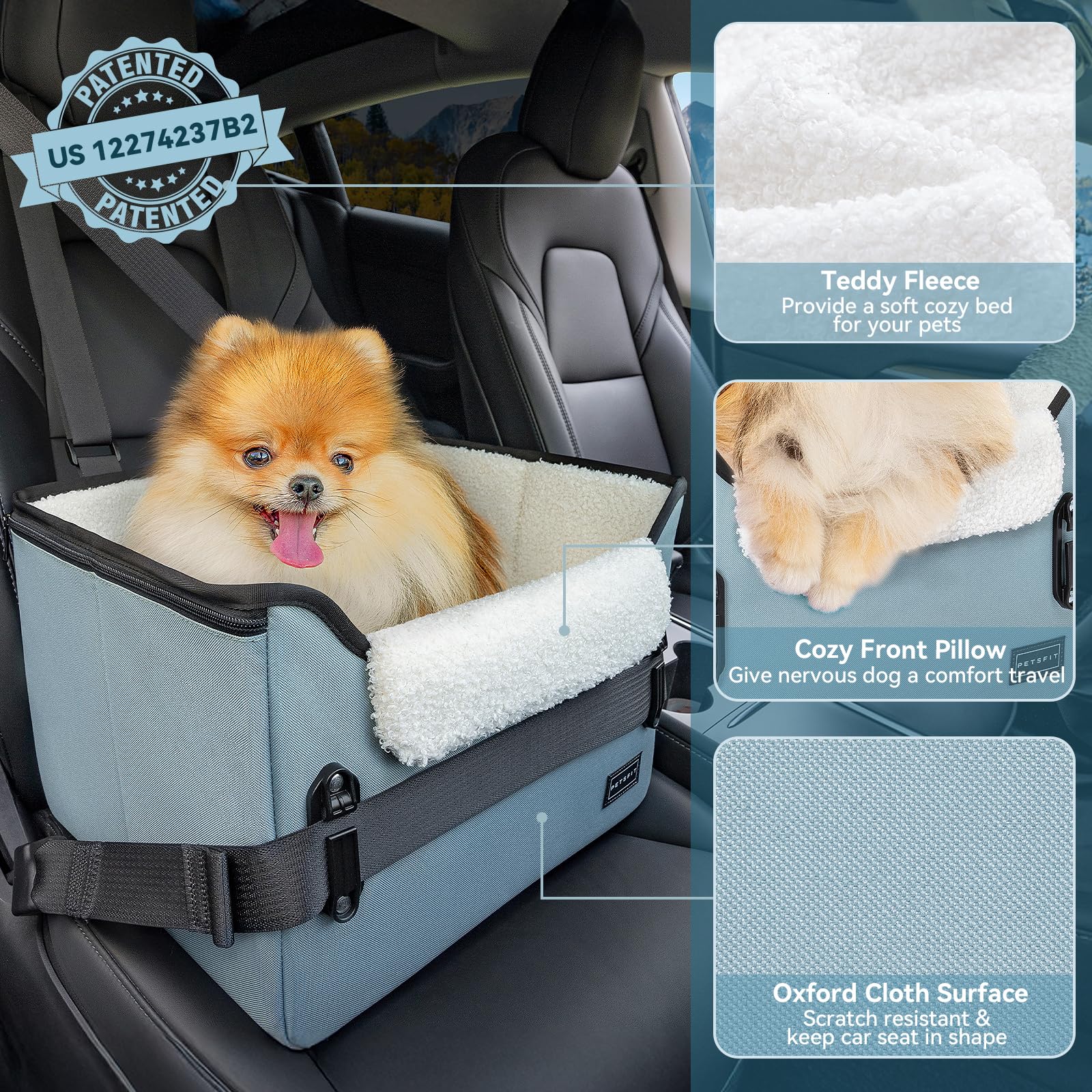 PETSFIT: armazón estable que mantiene el asiento en su lugar durante la conducción.