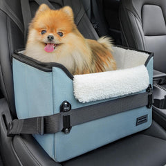 PETSFIT: hebilla de seguridad patentada en el asiento para perros pequeños, mayor seguridad en el viaje.