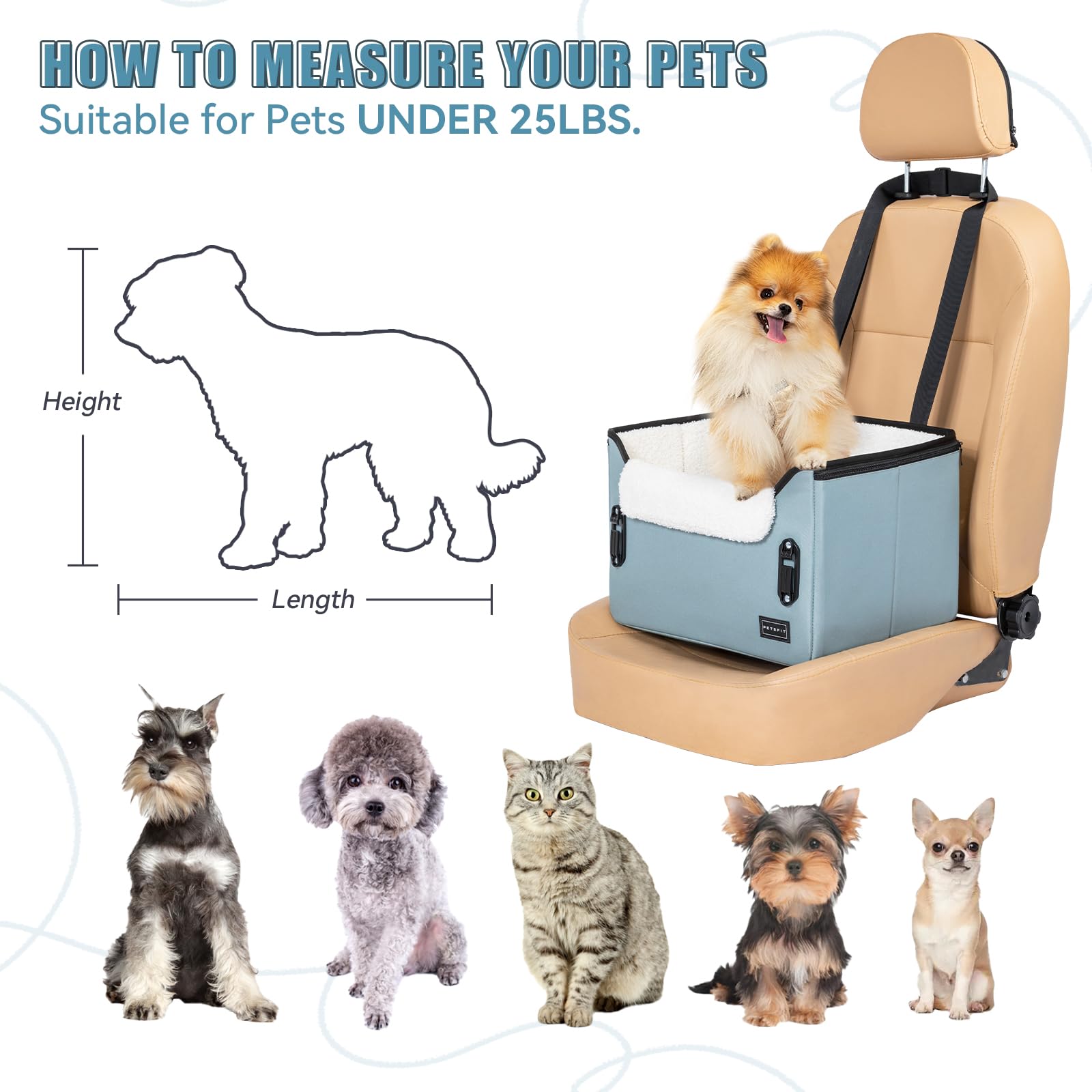PETSFIT: tejido resistente y fácil de limpiar, mantiene el área limpia entre viajes.