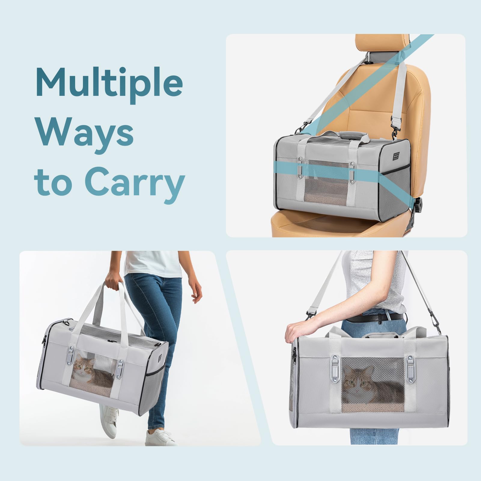 Bolsillos laterales Petsfit, espacio para accesorios y suministros de mascota