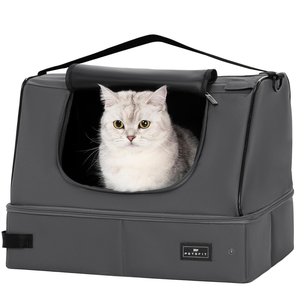 Petsfit: caja de arena para gato portátil plegable, ideal para viajes y fácil de montar.