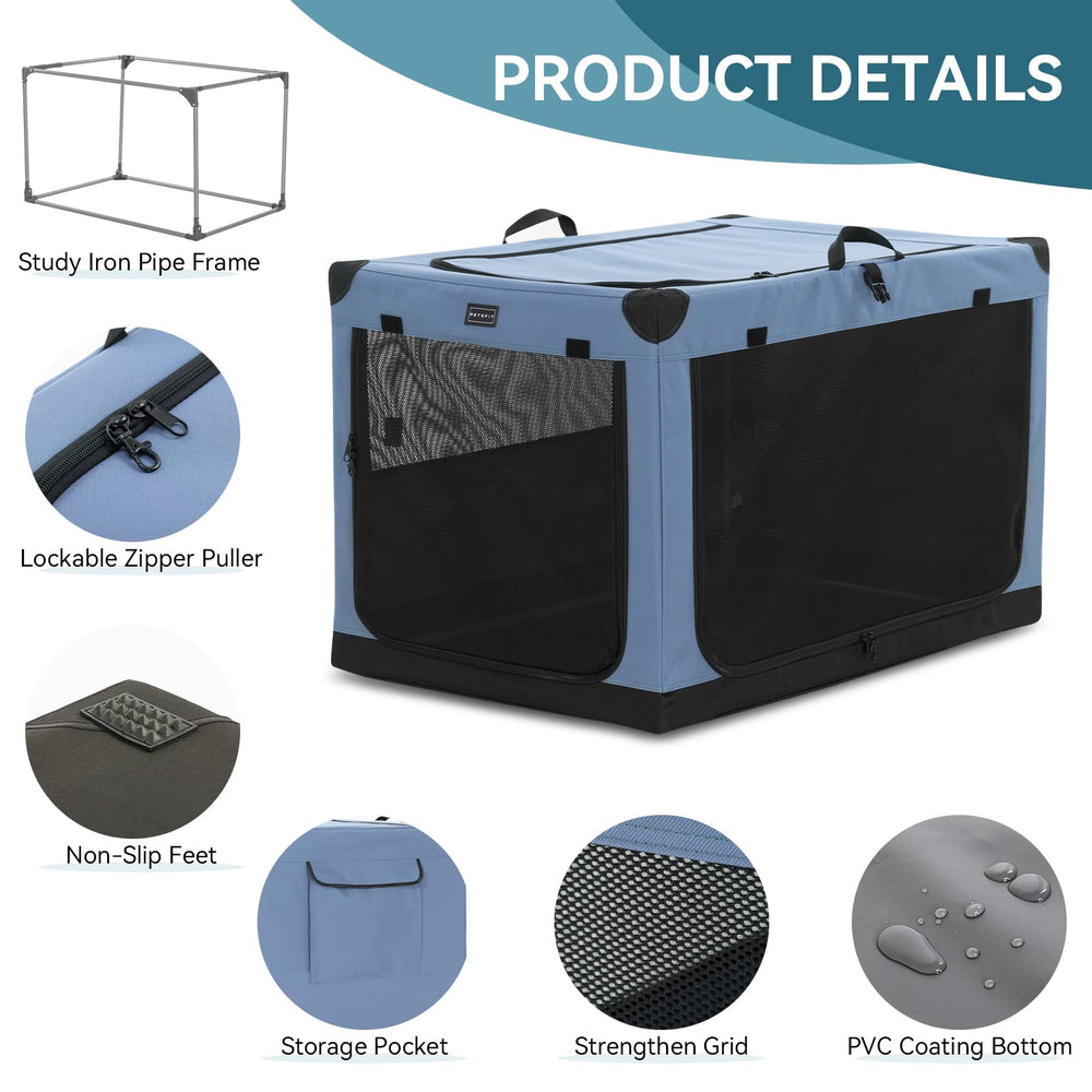 PETSFIT jaula para perros 36 pulgadas, bolsillo lateral para accesorios