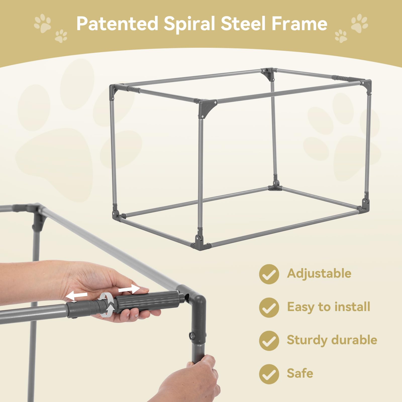 Petsfit caja-perro-tension-ajustable demuestra ajuste preciso para mantener la forma.