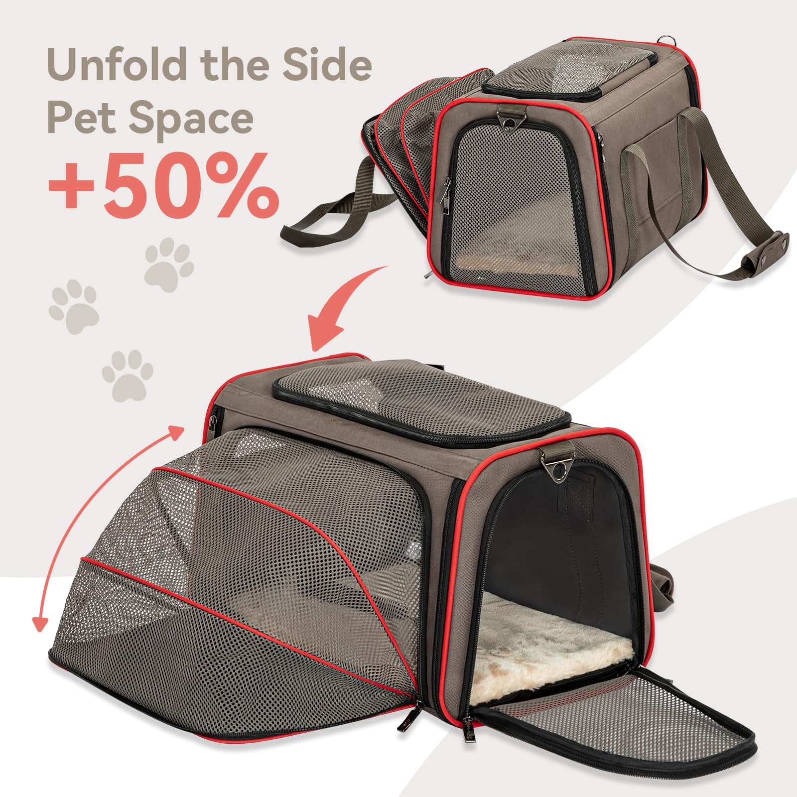 Petsfit bolsillos para accesorios que organizan el viaje