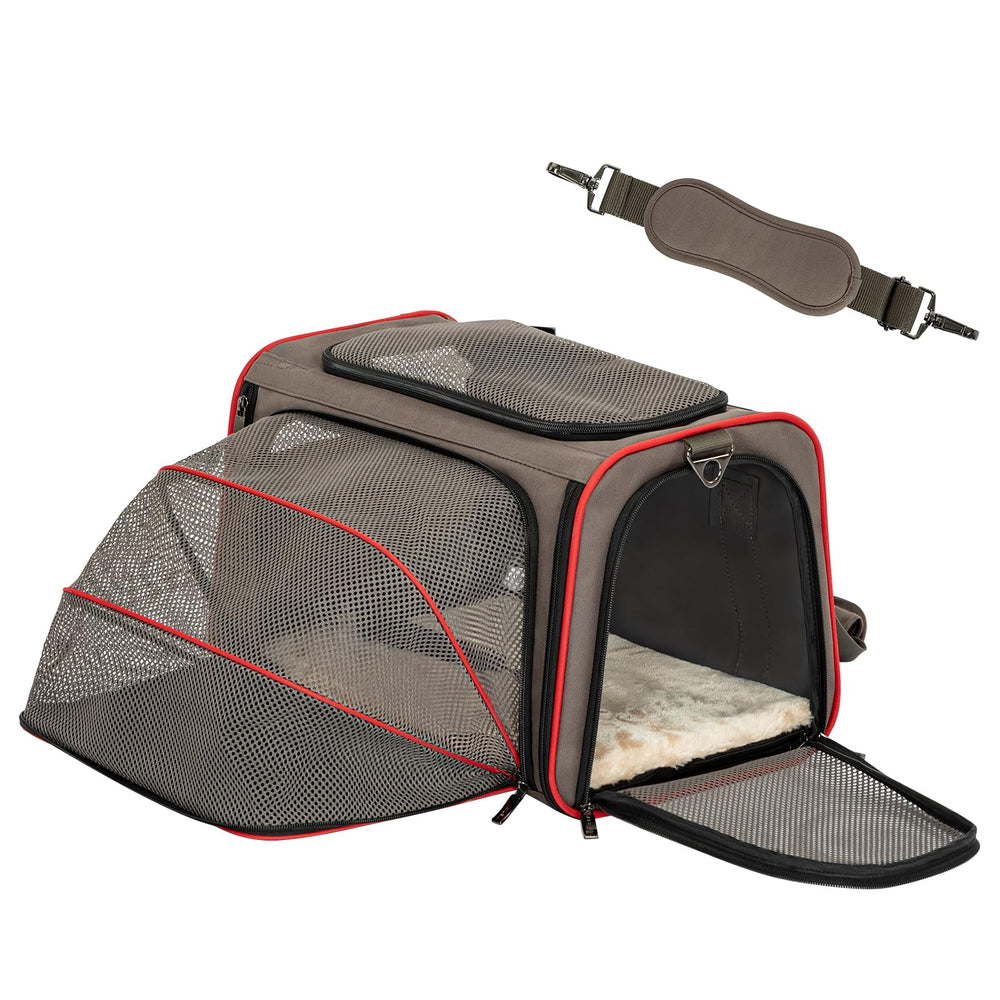 Petsfit transportadora expandible de lados blandos con malla para ventilación