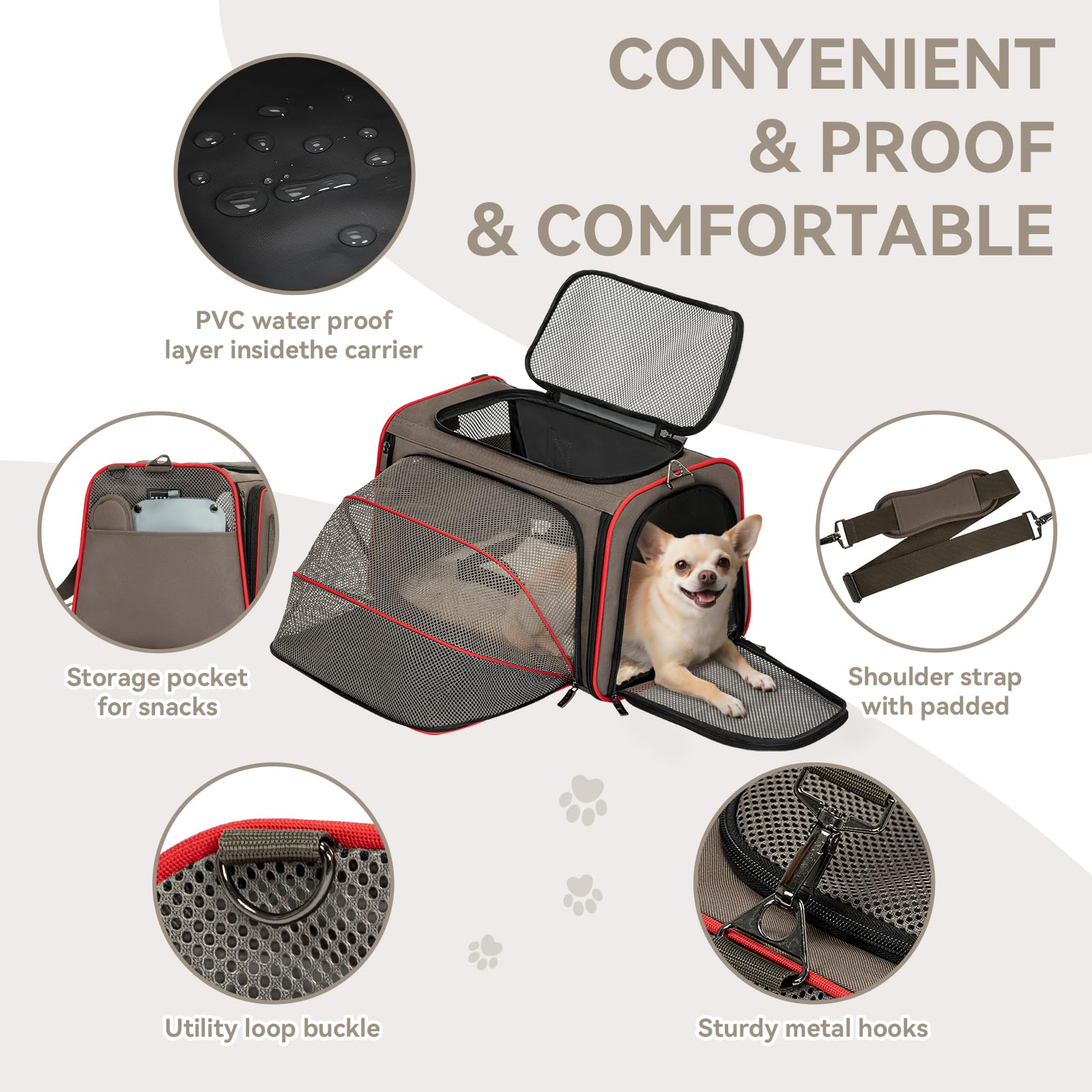 Petsfit tejido Oxford duradero para uso prolongado