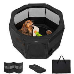 PETSFIT corral portátil para perros, vista frontal, espacio seguro para juego en casa