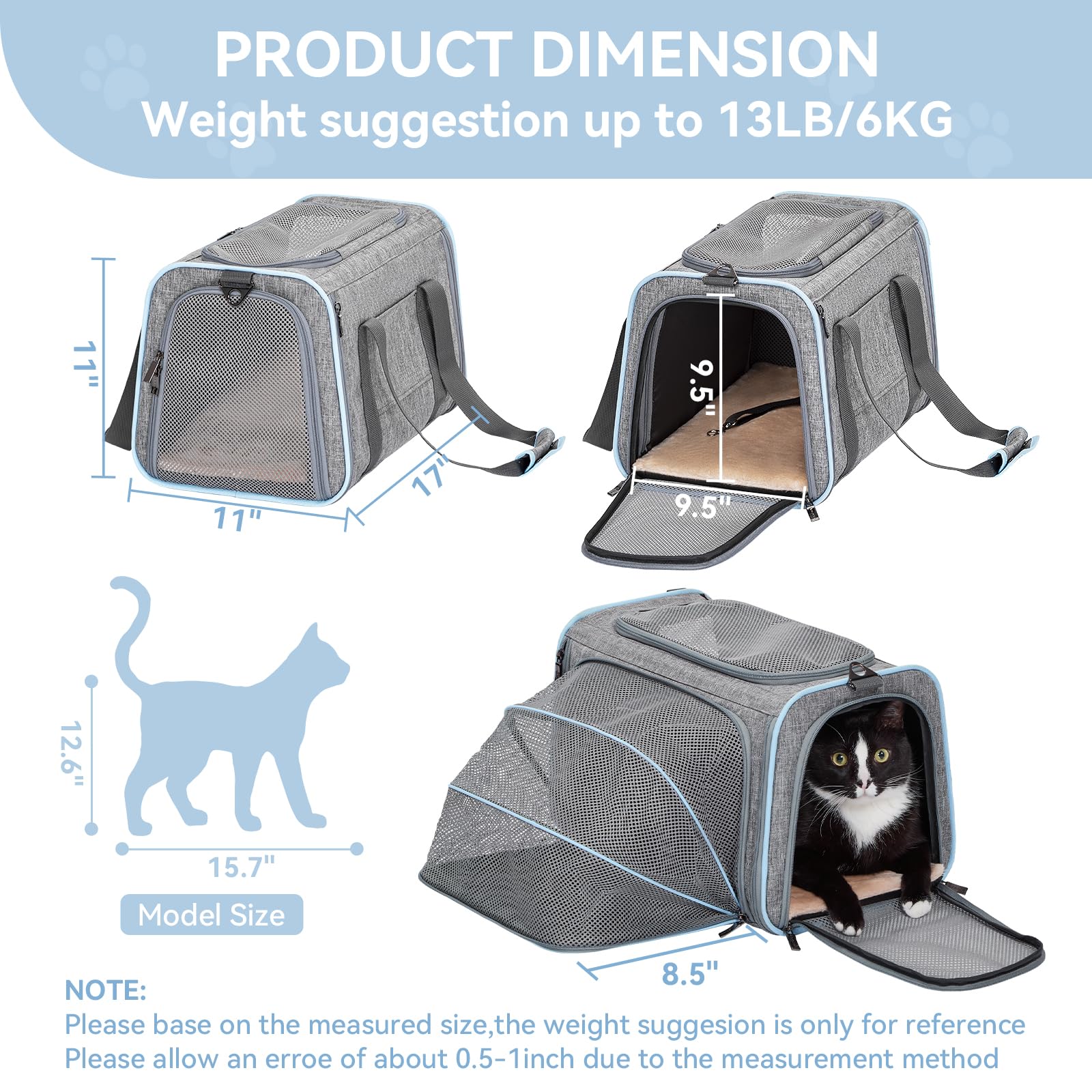 Petsfit portador cómodo con perfil ligero para viajes en avión y coche.