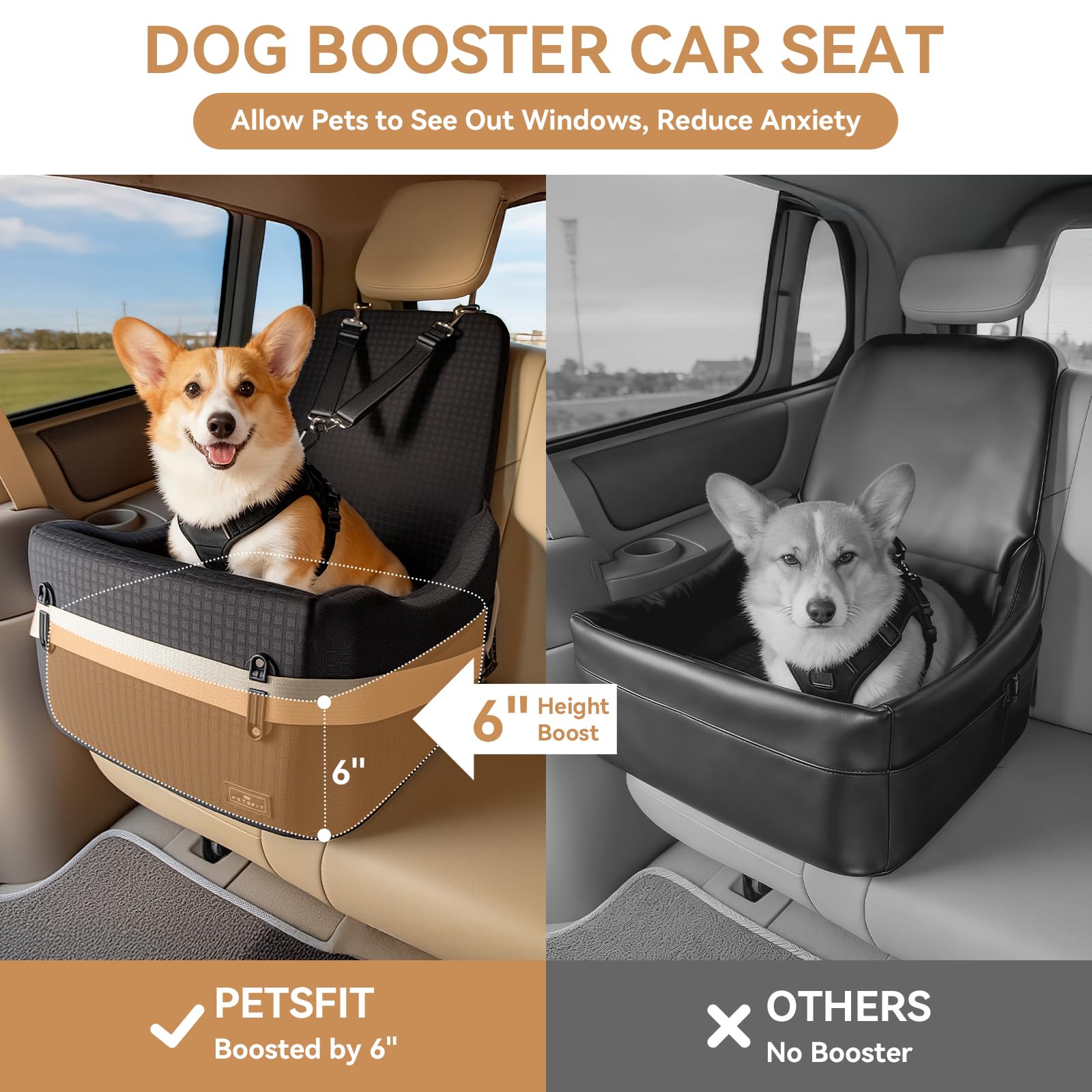 PETSFIT espuma-memory-6-pulgadas: soporte cómodo que absorbe baches.