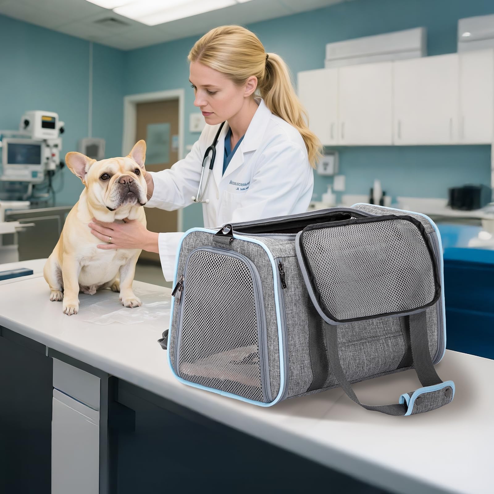 Petsfit Transportín Expandible, apto para cabina en vuelos con tamaño adecuado.