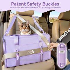 Transportín Petsfit con cremallera doble para evitar aperturas cuando accedes.