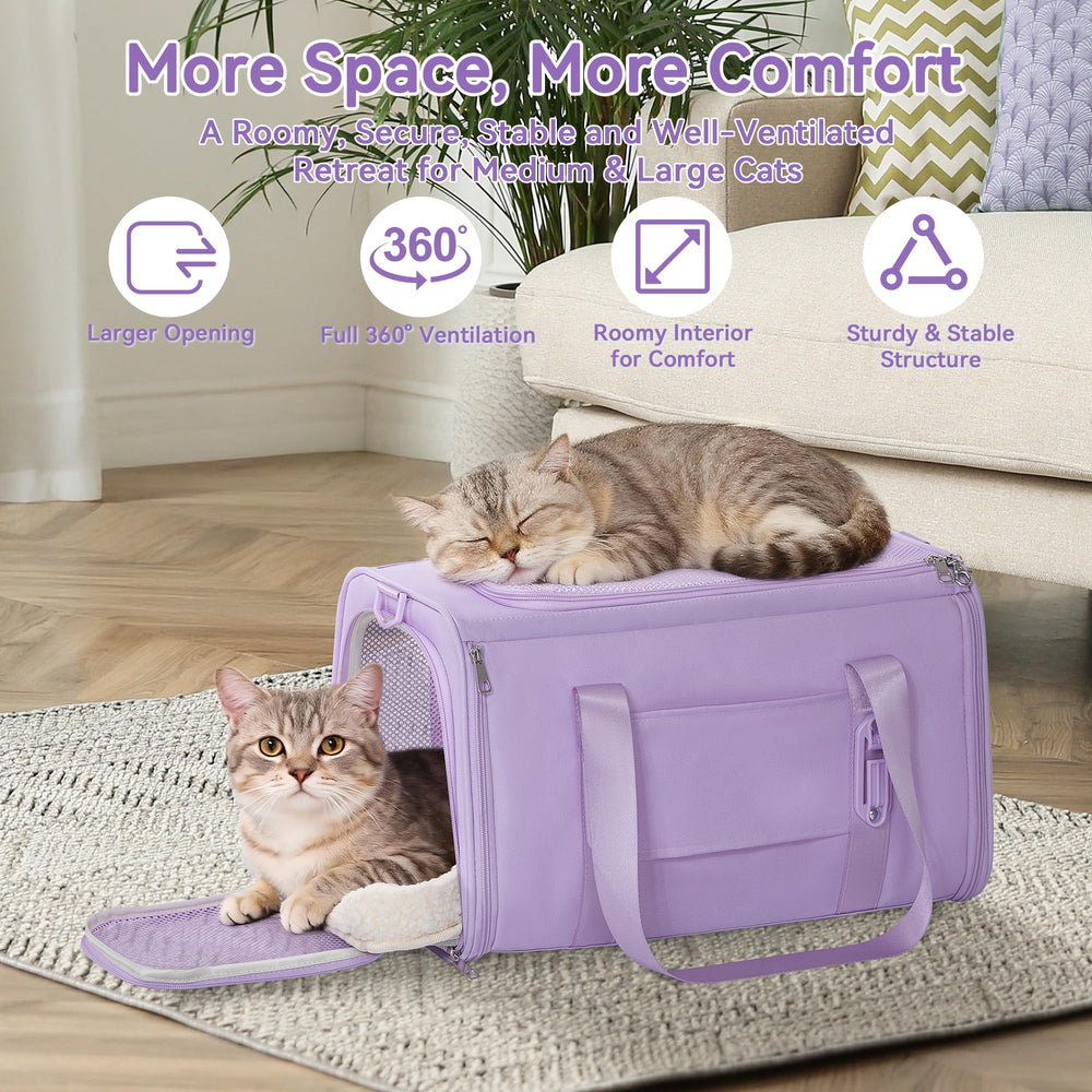Transportín Petsfit para gatos con interior amplio 19x12x12 para estirarse cómodo.