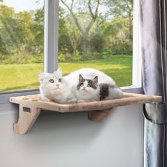 PETSFIT hamaca ventana gato con soporte de madera para descanso al sol