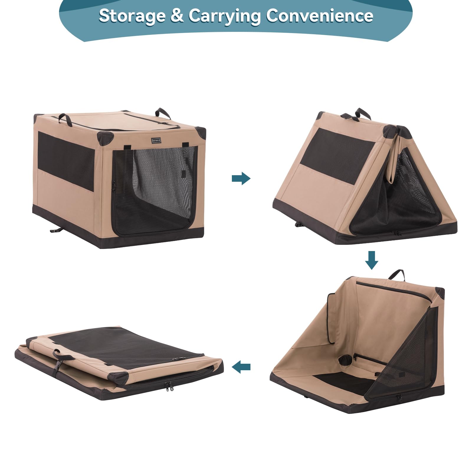 Petsfit jaula 40, bolsillo lateral para accesorios y snacks.