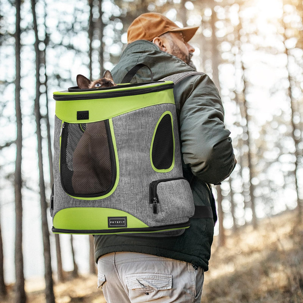 Petsfit mochila mascota, bolsillos laterales para accesorios.
