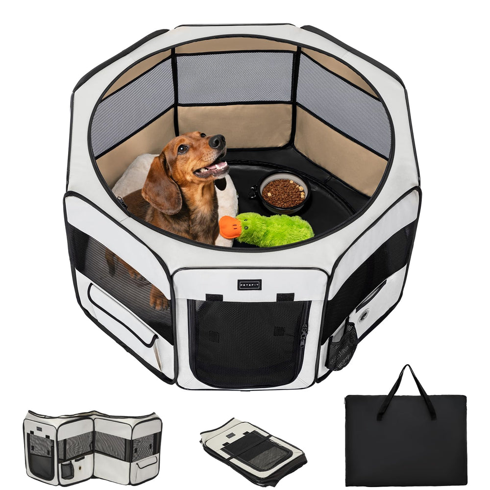 Petsfit pen portátil 36 pulgadas ofrece espacio seguro para jugar en casa.