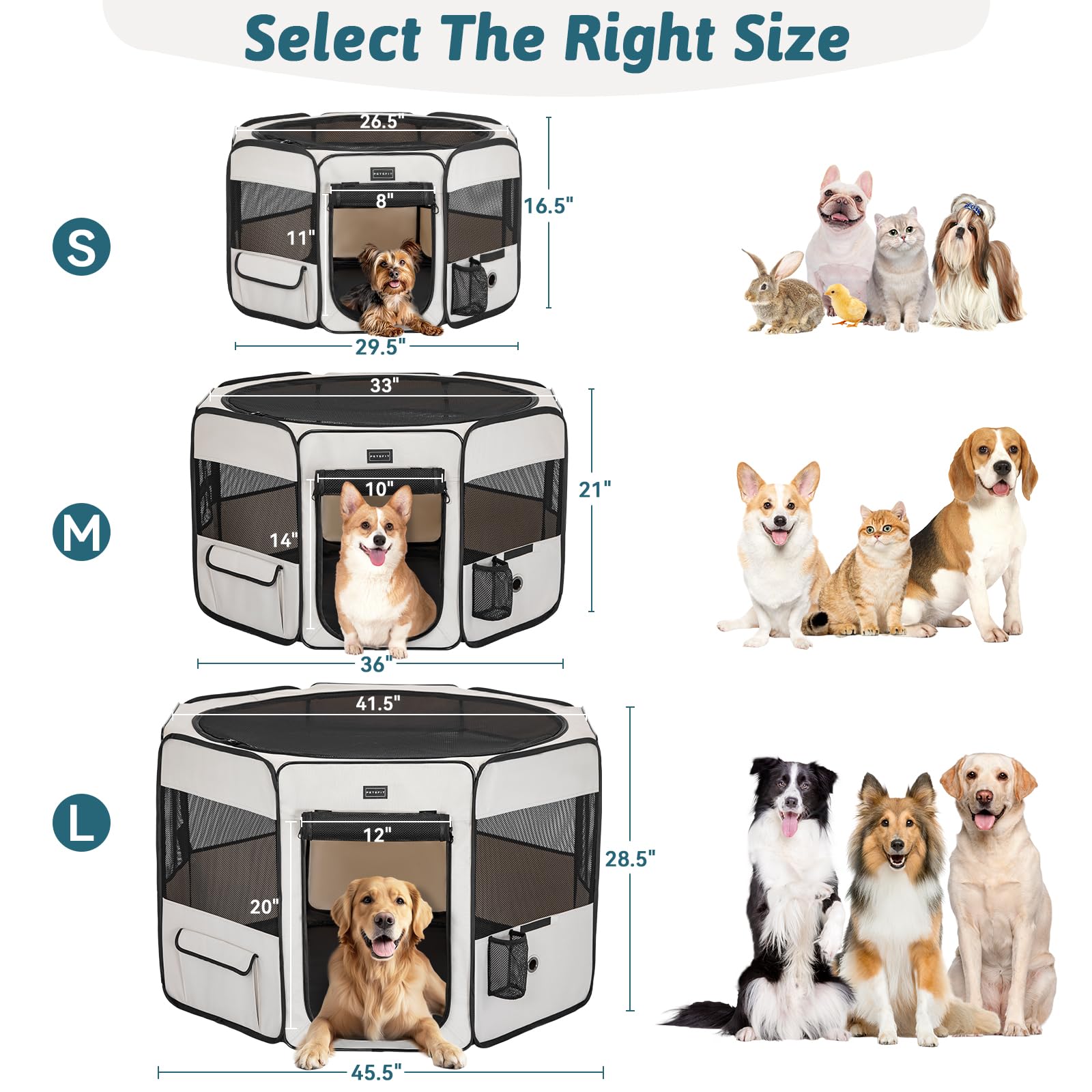 Petsfit pen uso múltiple para juego, descanso y transición.