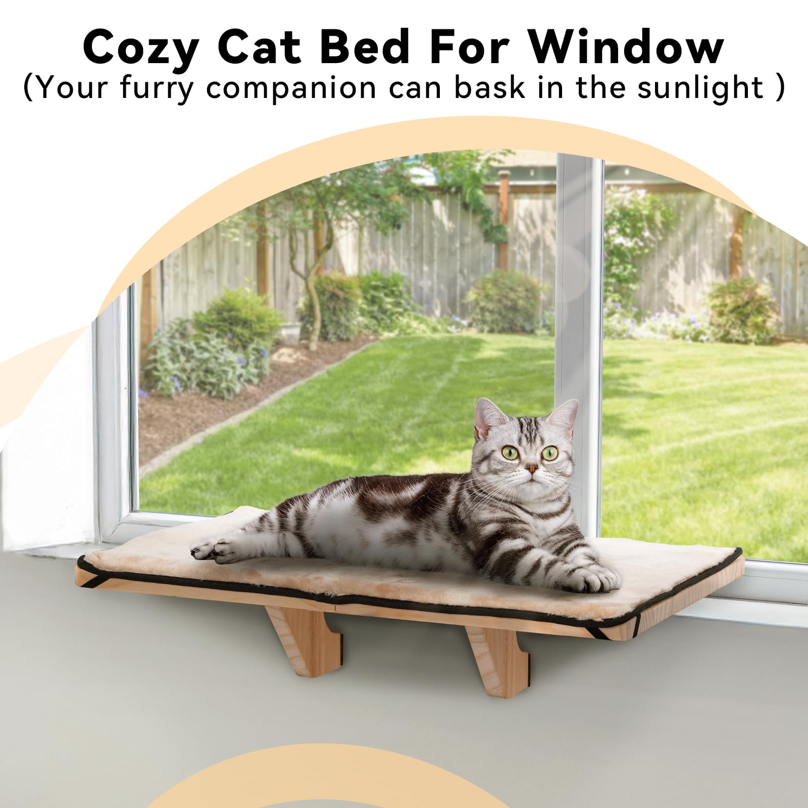 PETSFIT percha de ventana para gatos 2, espacio amplio para dos felinos