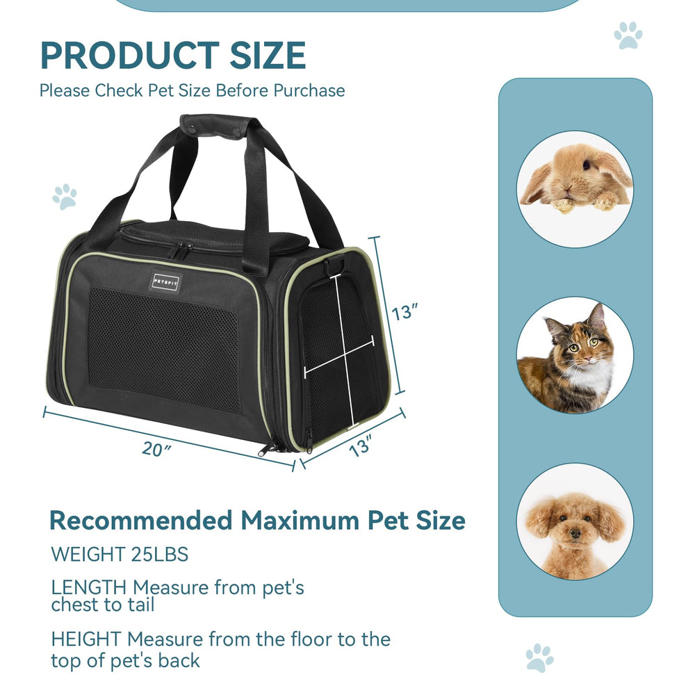 Petsfit transportín gato grande con paneles de malla para ventilación.