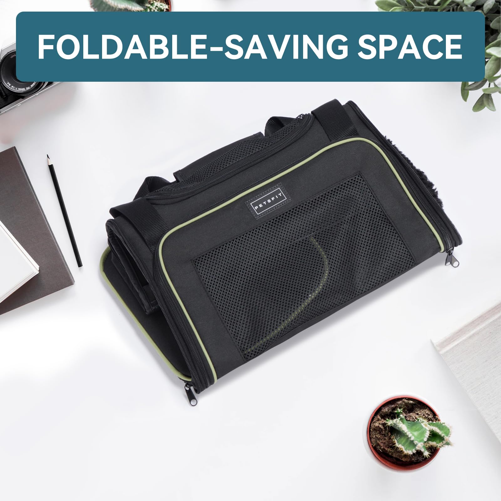 Petsfit transportín gato grande plegable para almacenamiento compacto.