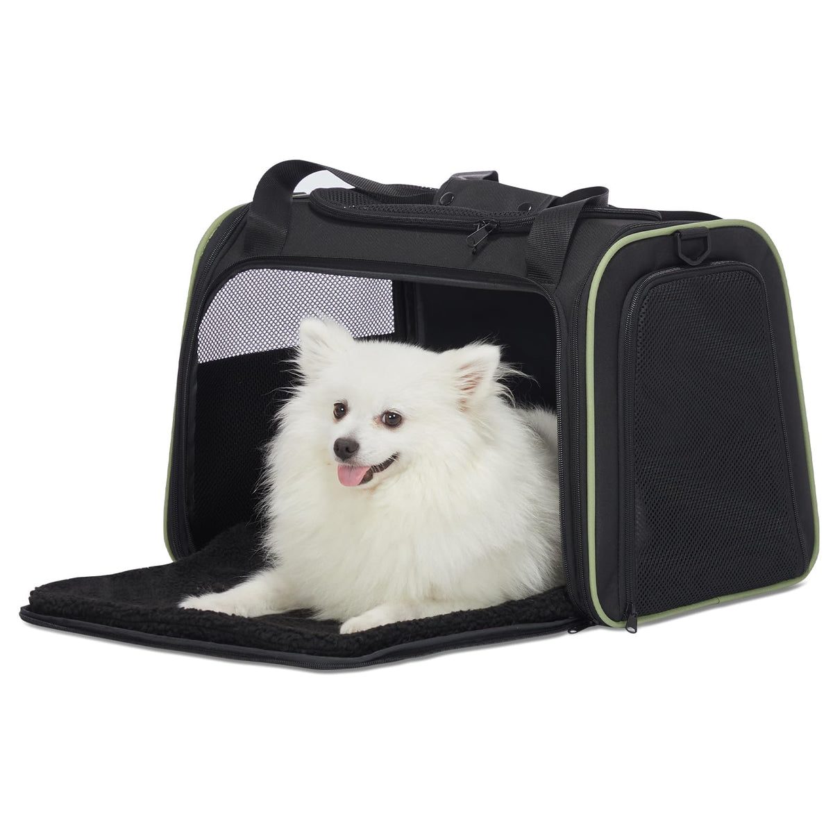 Petfit portador para gato grande con tapete de felpa para viaje cómodo.