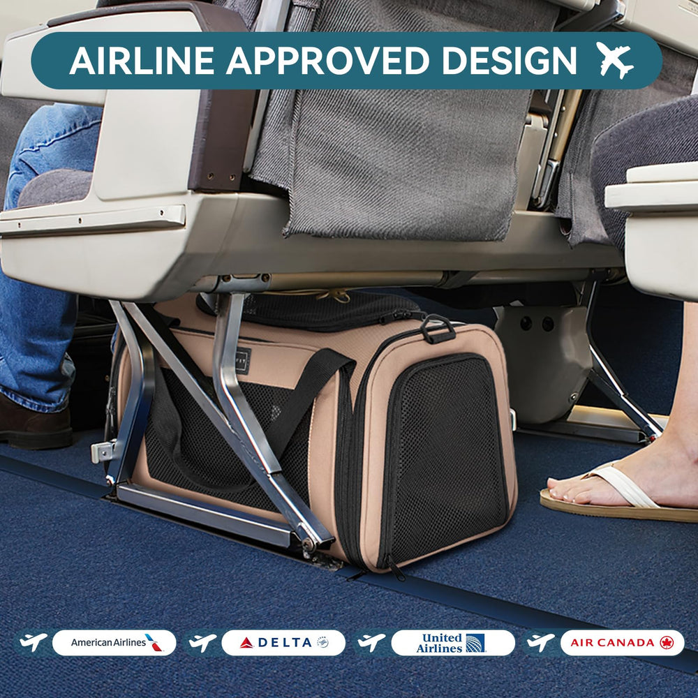 Petsfit transportín con aperturas laterales para acceso rápido y buena ventilación.