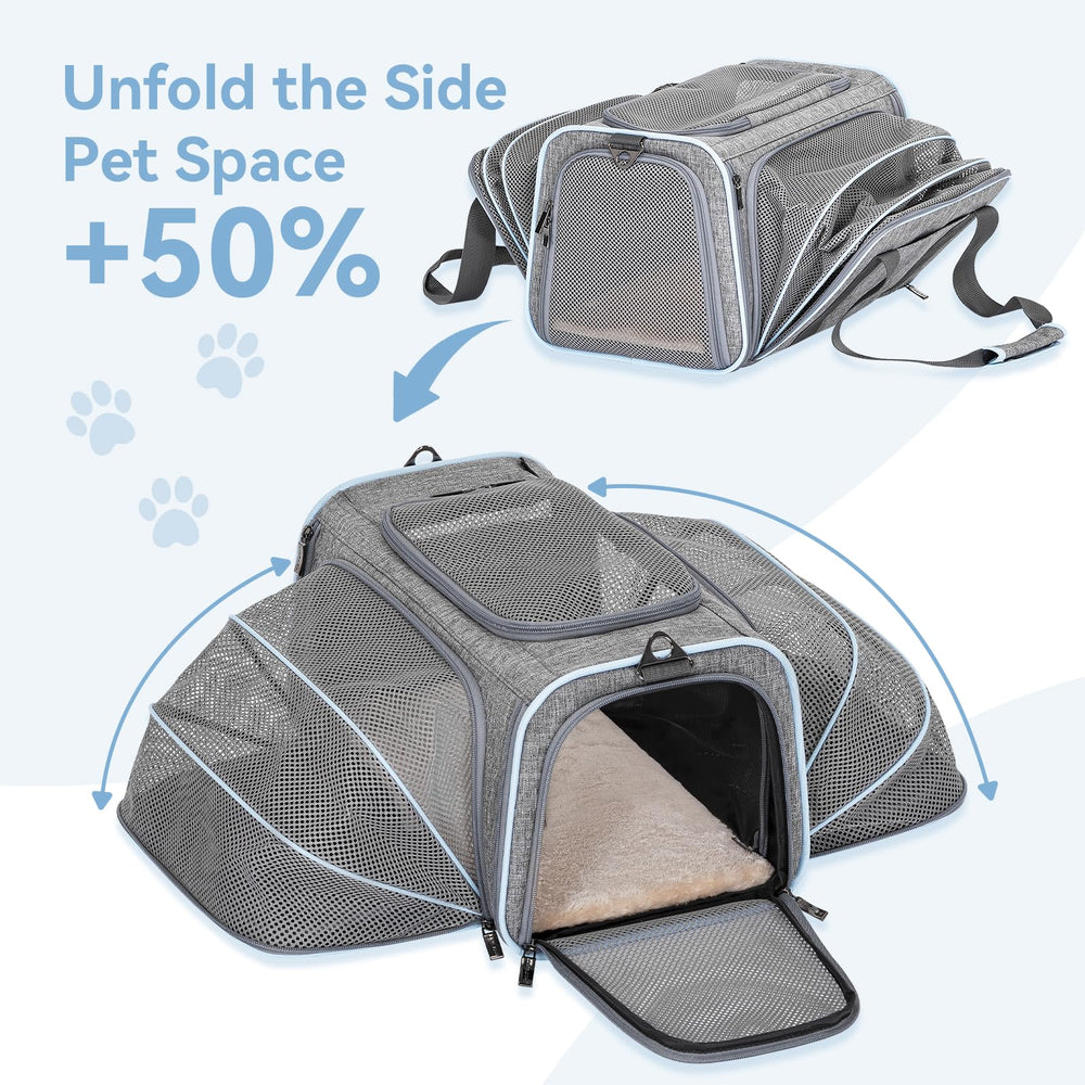 Petsfit transportín expandible con ventanas de malla para buena ventilación